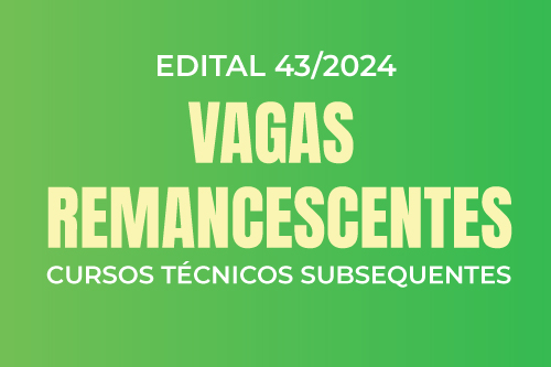 capa edital vagas remancescentes cursos ténicos subsequentes